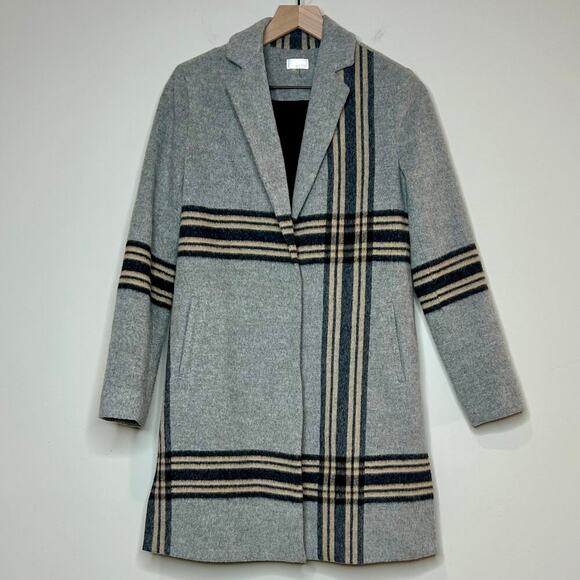 Ecru Virgin Wool Blend Coat Size XS - Picture 1 of 9